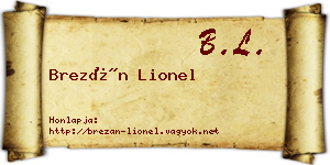 Brezán Lionel névjegykártya